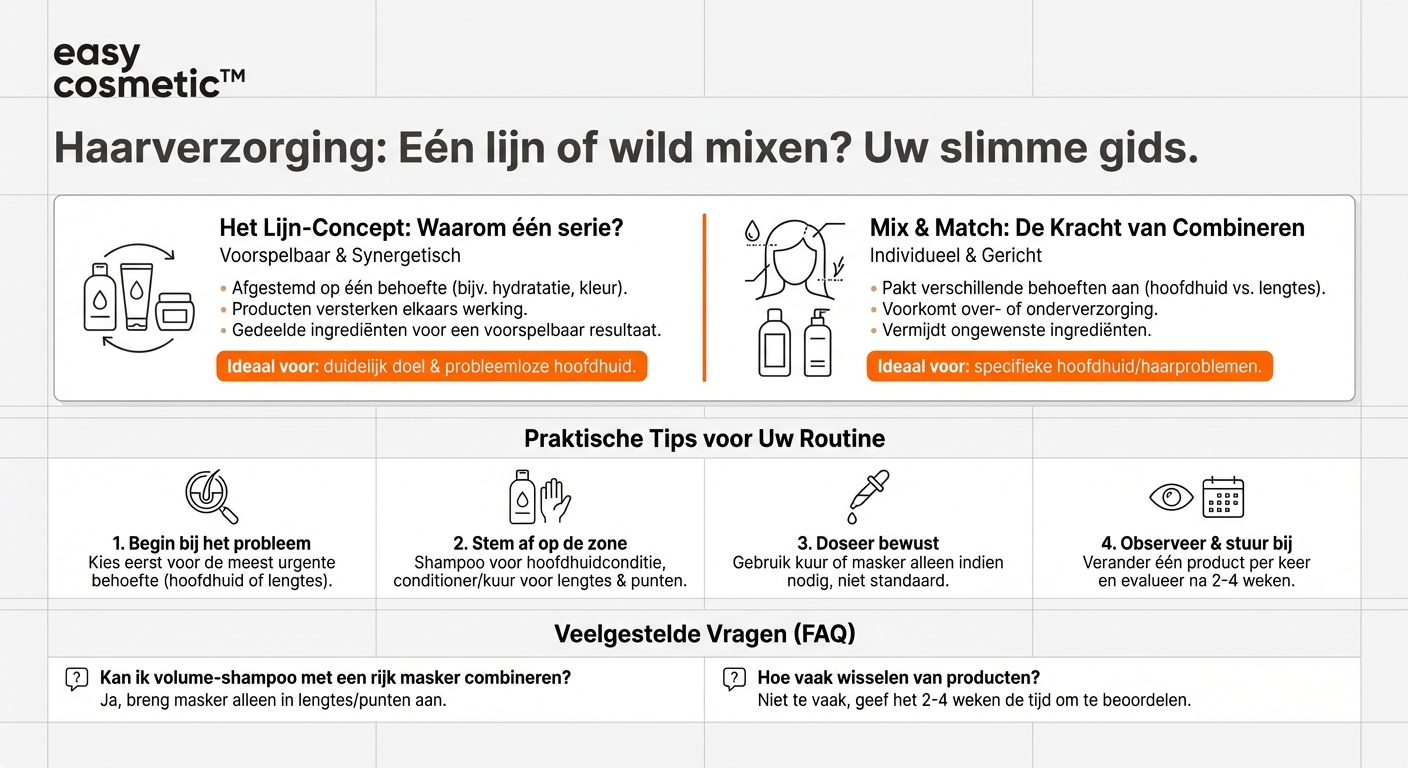 Is het zinvol om producten uit dezelfde haarverzorgingslijn te gebruiken of kun je ook combineren?