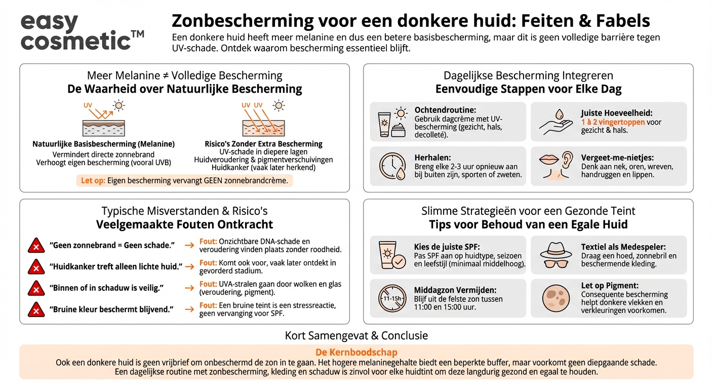 Is zonbescherming bij een donkere of gebruinde huid net zo belangrijk als bij een lichte huid?