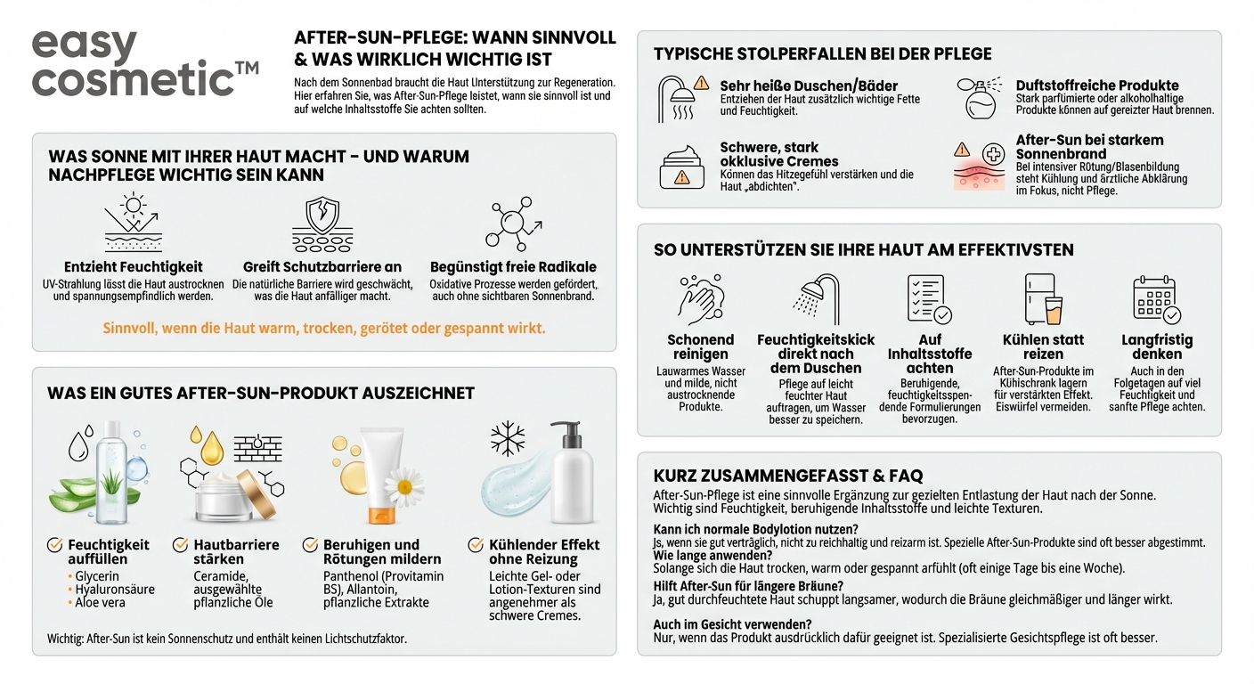 Ist After-Sun-Pflege wirklich notwendig und was sollte ein gutes After-Sun-Produkt enthalten?