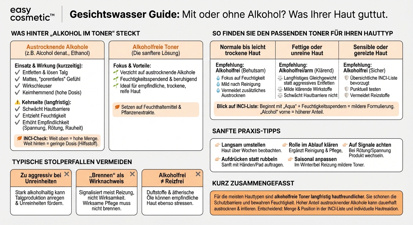 Ist ein alkoholfreier Toner besser für die Haut als einer mit Alkohol?