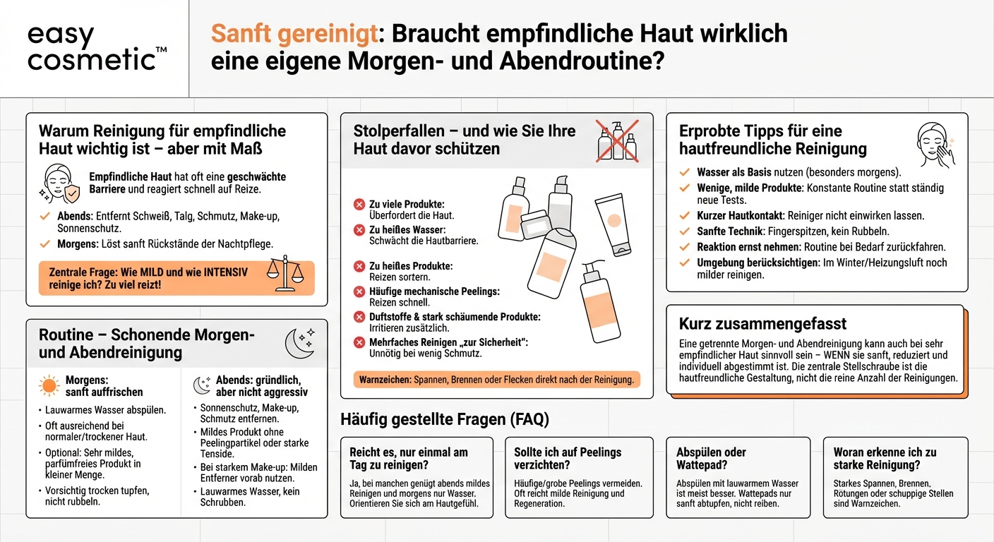 Ist eine separate Morgen- und Abendreinigung sinnvoll, wenn ich eine sehr empfindliche Haut habe?
