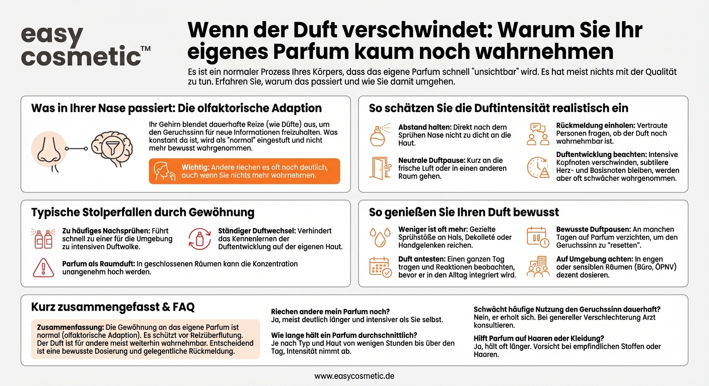 Ist es normal, dass ich mein eigenes Parfum nach kurzer Zeit nicht mehr rieche?