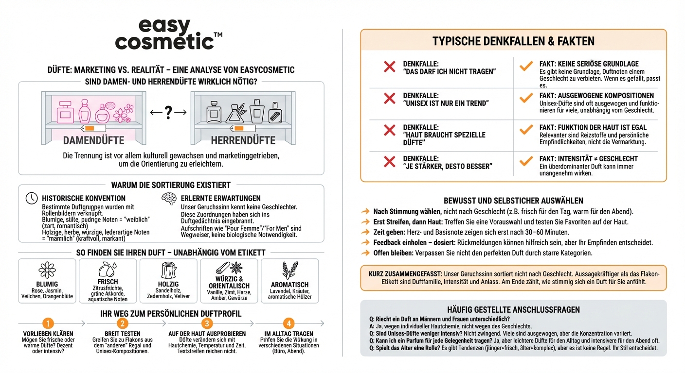 Ist Parfum nach Geschlechtern (Damen-, Herrendüfte) wirklich sinnvoll oder nur Marketing?