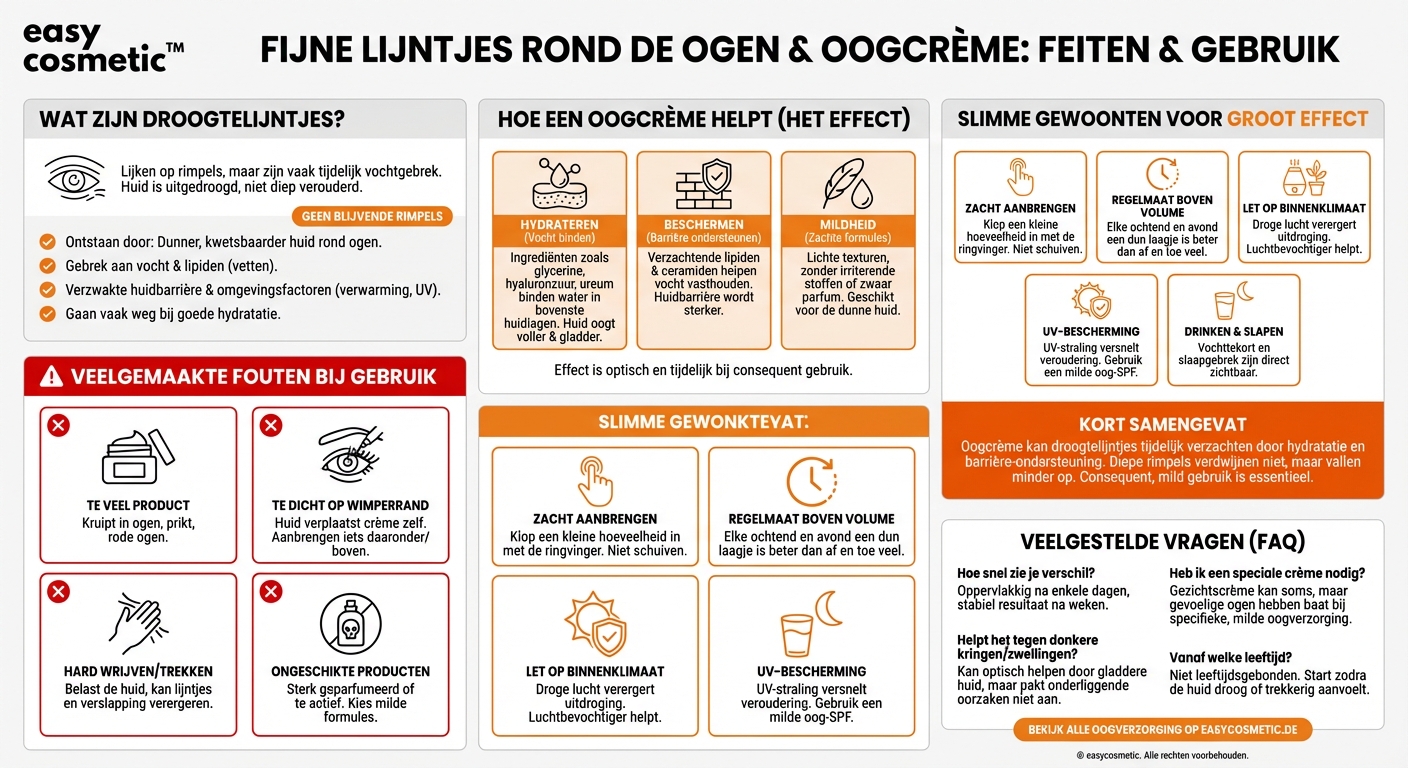 Kan een oogcrème helpen om droogtelijntjes rond de ogen te verminderen?