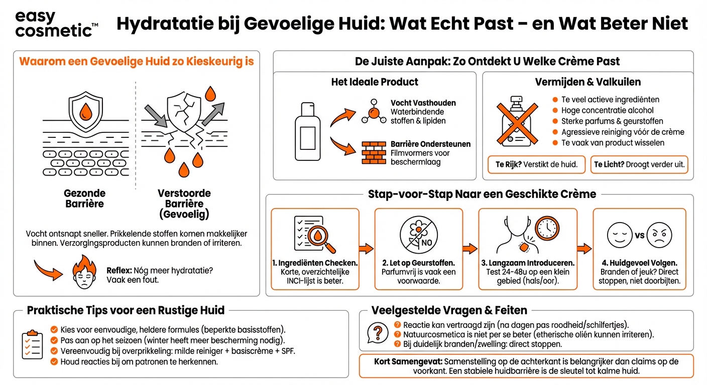 Kan ik bij een gevoelige huid elke hydraterende crème gebruiken?