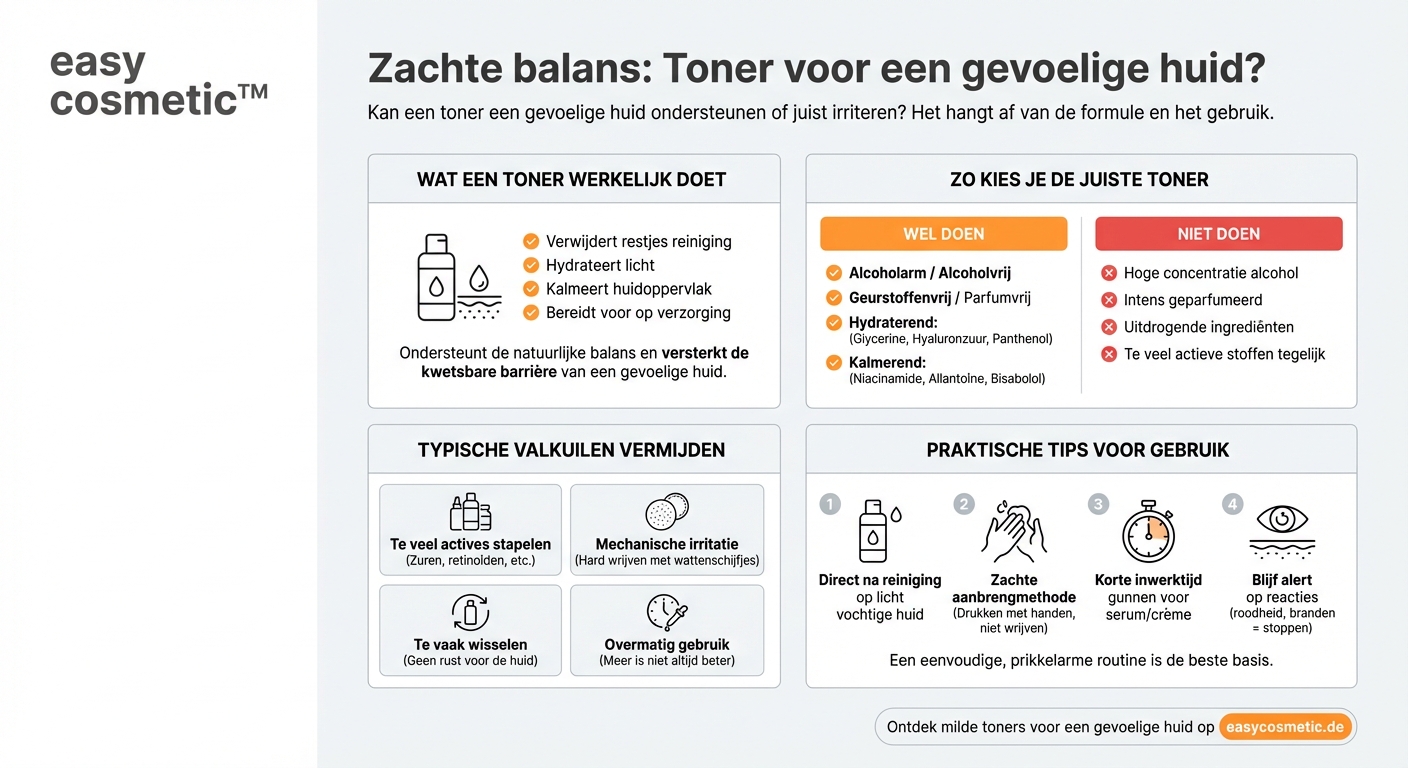 Kan ik een toner gebruiken bij een gevoelige of snel geïrriteerde huid?