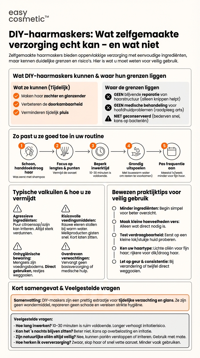 Kan ik haarmaskers ook zelf maken en waar moet ik op letten bij DIY-recepten?