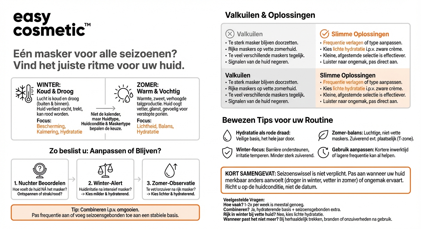 Kan ik hetzelfde masker in de zomer en winter gebruiken of moet ik seizoensgebonden wisselen?