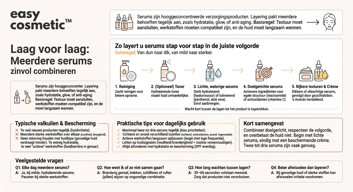 Kan ik meerdere serums tegelijk gebruiken en hoe layer ik ze?