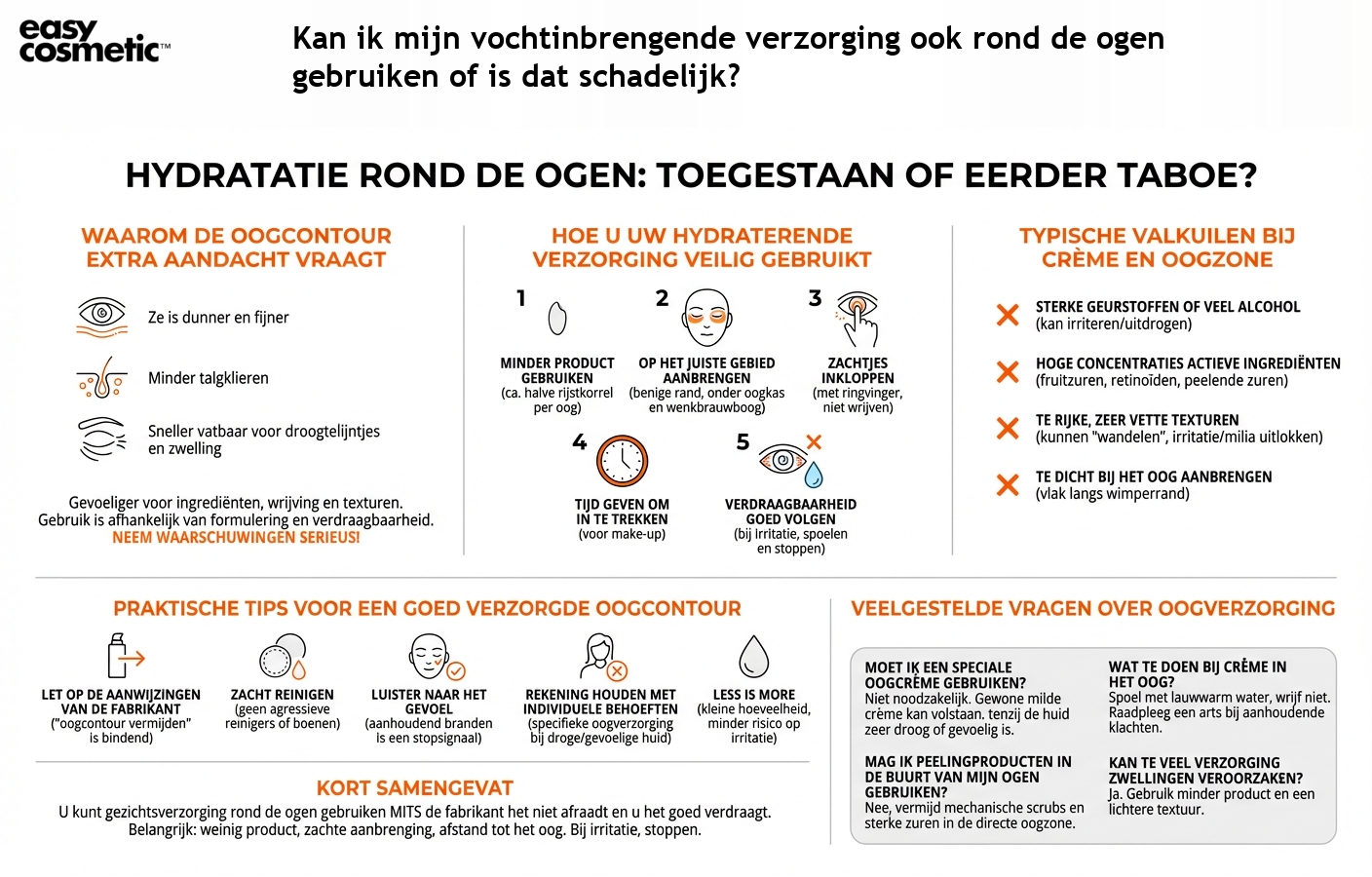 Kan ik mijn vochtinbrengende verzorging ook rond de ogen gebruiken of is dat schadelijk?