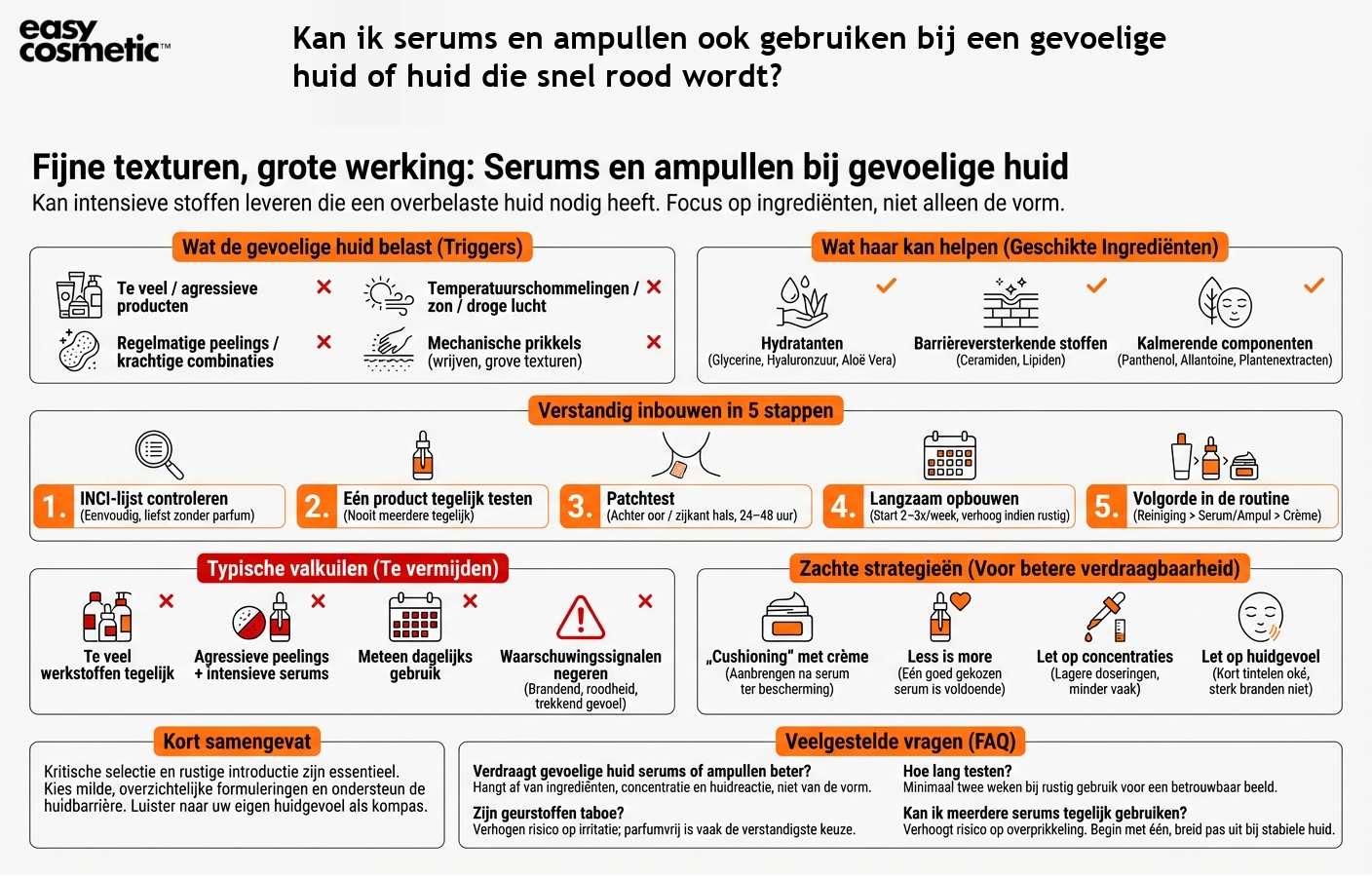 Kan ik serums en ampullen ook gebruiken bij een gevoelige huid of huid die snel rood wordt?