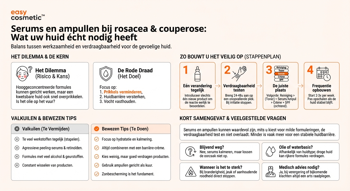 Kan ik serums of ampullen gebruiken bij rosacea of couperose?