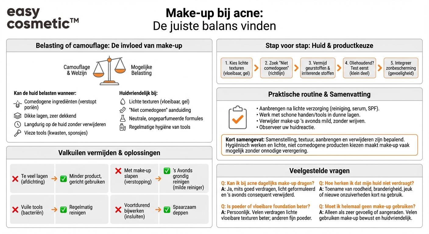Kan make-up huidonzuiverheden verergeren en hoe kies ik producten bij acne?