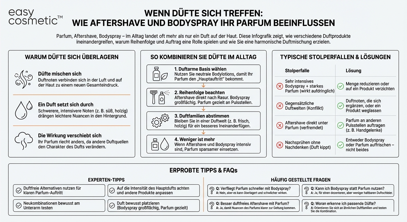 Kann ein Aftershave oder Bodyspray meinen eigentlichen Duft überdecken oder verfälschen?