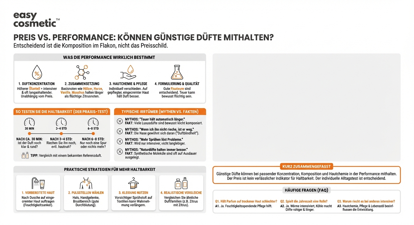 Kann ein günstiger Duft in der Performance mit einem hochwertigen Premiumparfum mithalten?