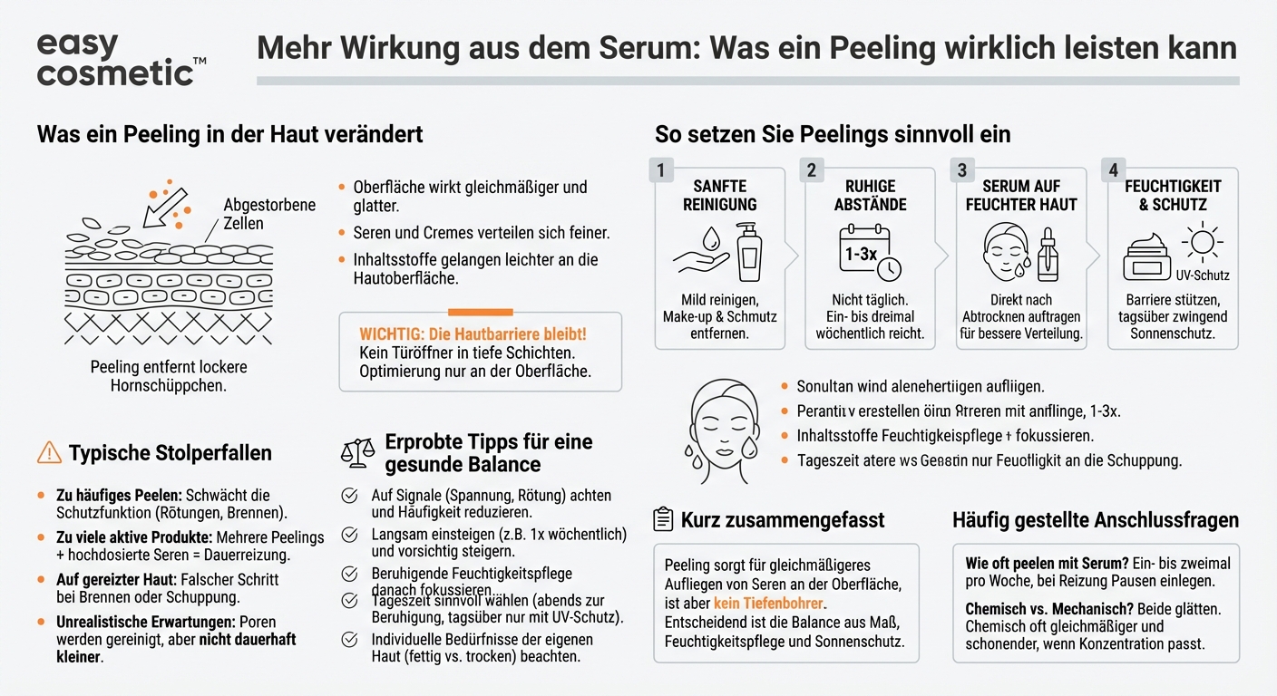Kann ein regelmäßiges Peeling helfen, Pflegeprodukte wie Seren besser in die Haut einzuschleusen?