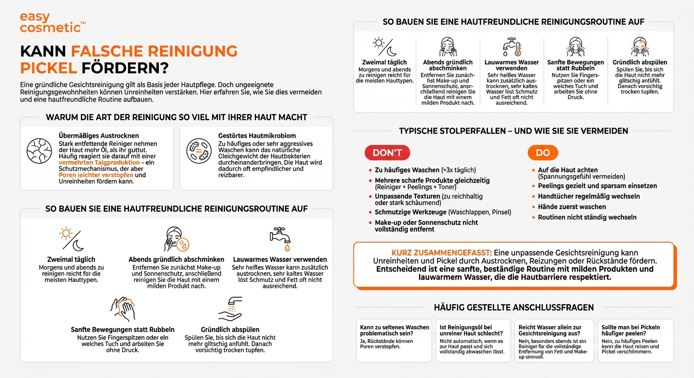 Kann eine falsche Gesichtsreinigung Unreinheiten oder Pickel verursachen?