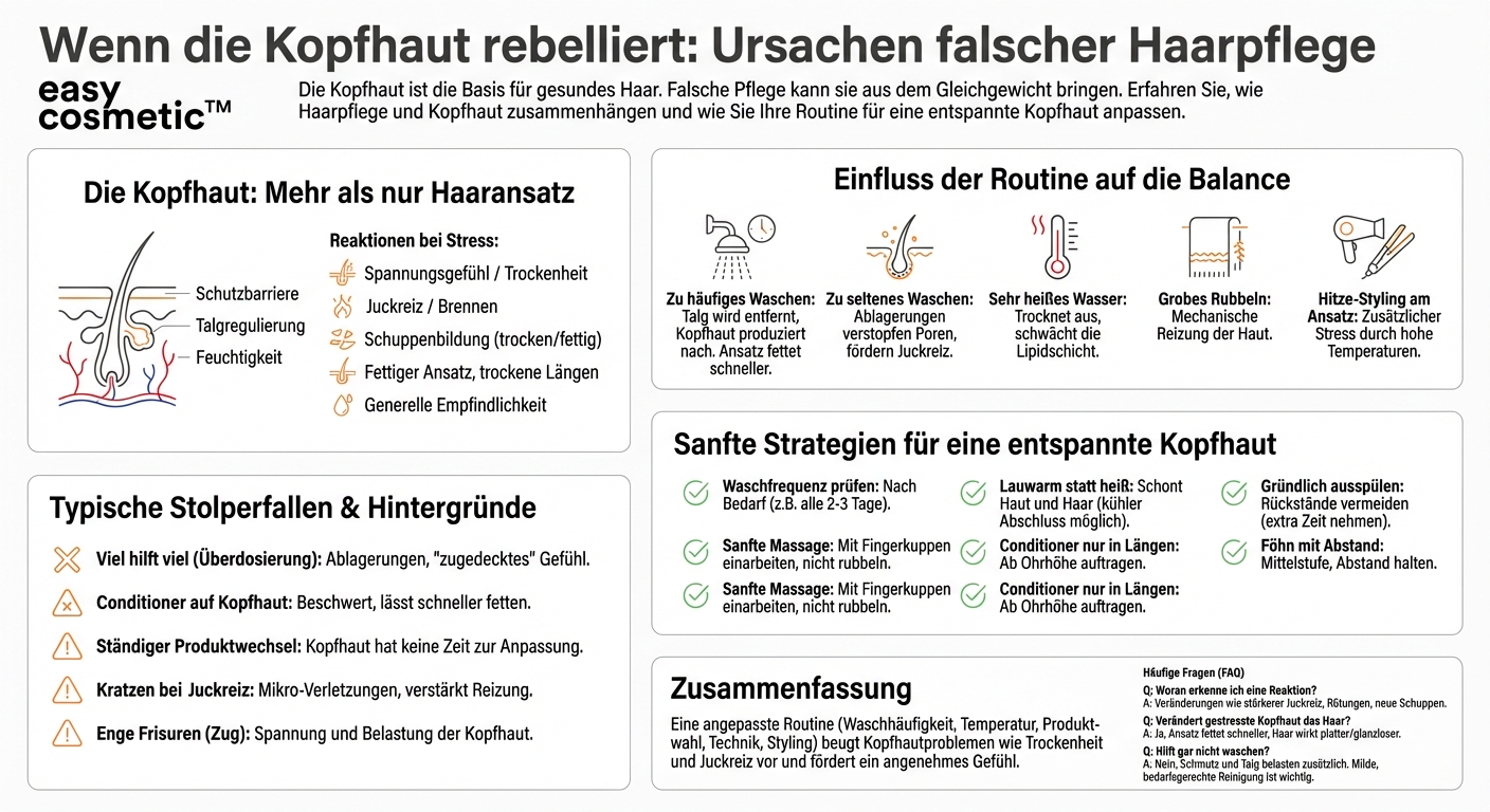 Kann eine falsche Haarpflege zu Problemen mit der Kopfhaut führen?