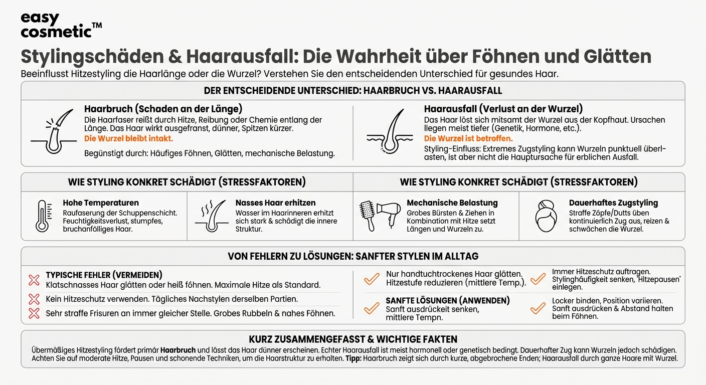 Kann falsches Styling wie häufiges Föhnen oder Glätten Haarausfall begünstigen?