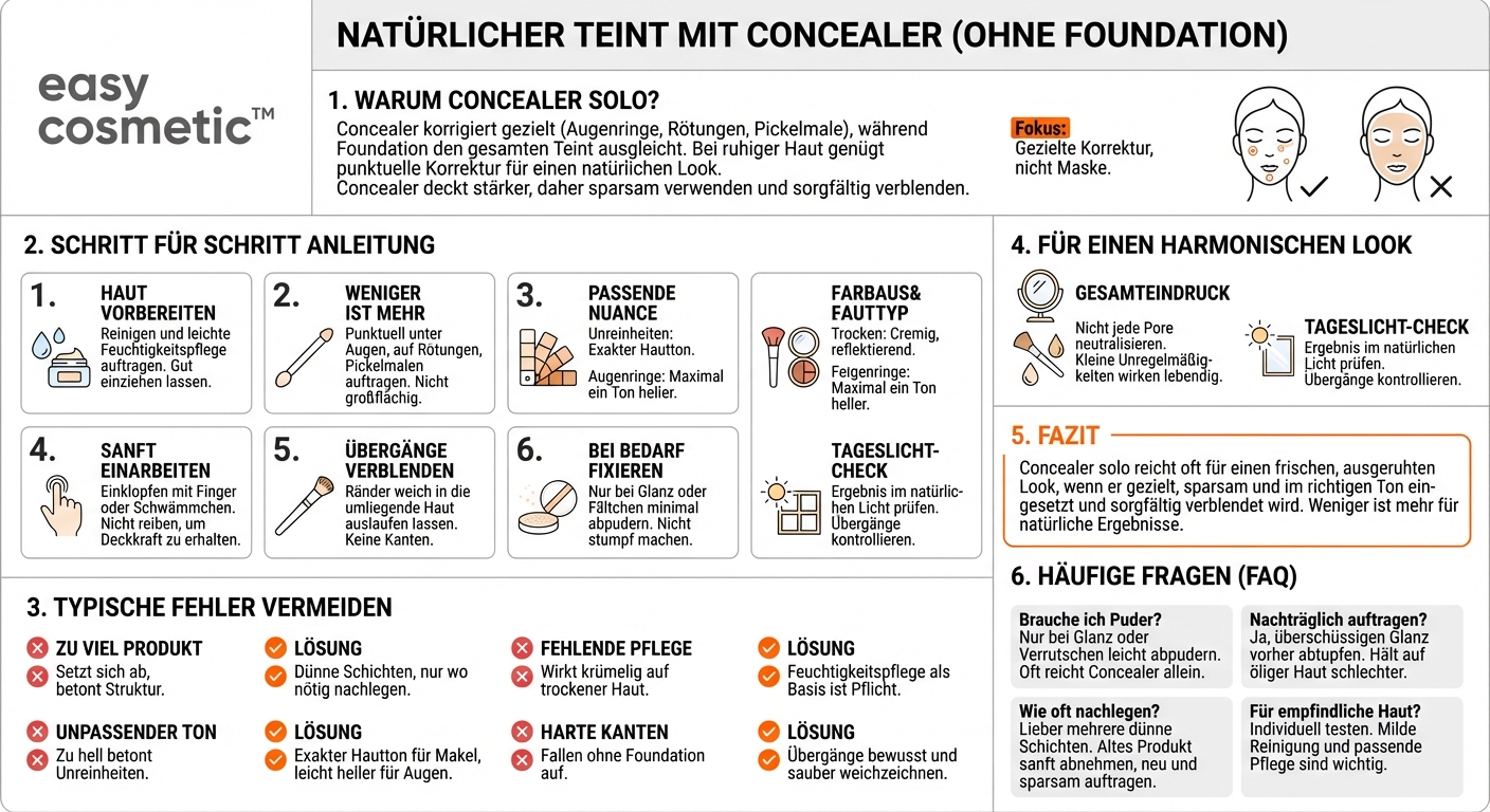 Kann ich Concealer auch ohne Foundation tragen, und worauf muss ich dabei achten?