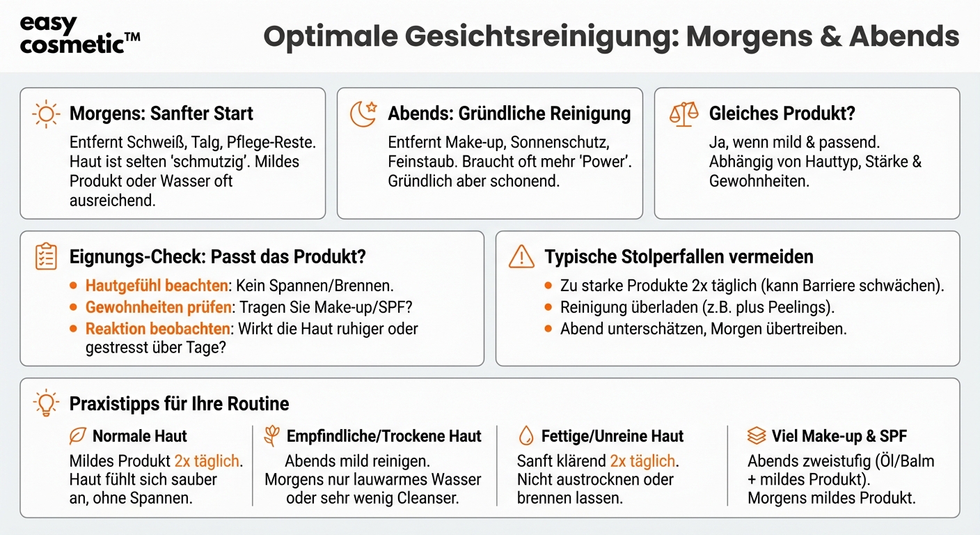 Kann ich das gleiche Reinigungsprodukt morgens und abends verwenden?