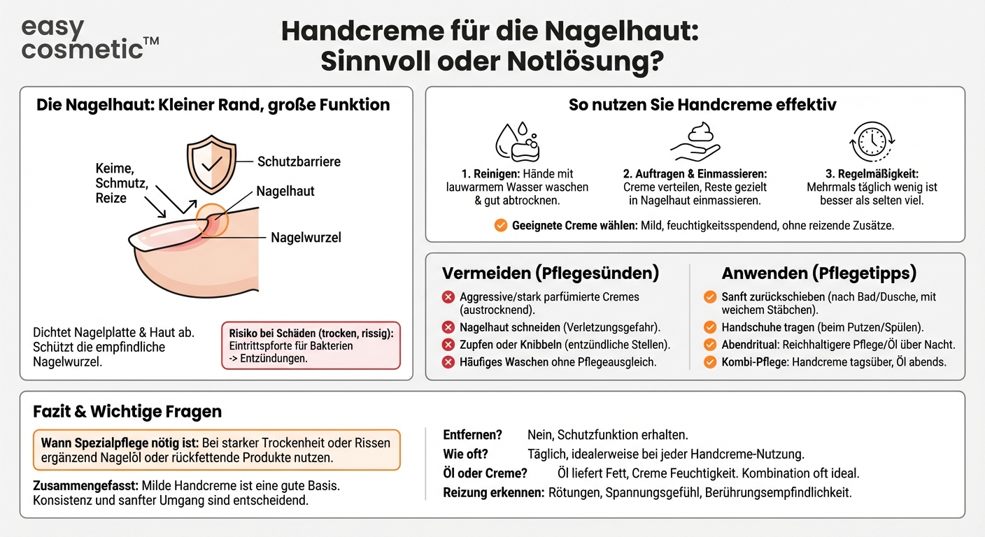 Kann ich die gleiche Handcreme auch zur Pflege der Nagelhaut verwenden?