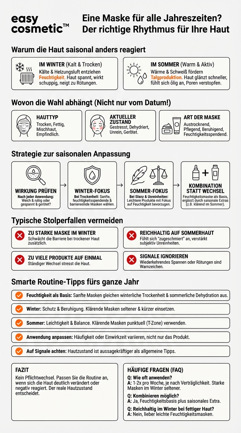 Kann ich dieselbe Maske im Sommer und Winter verwenden oder sollte ich saisonal wechseln?