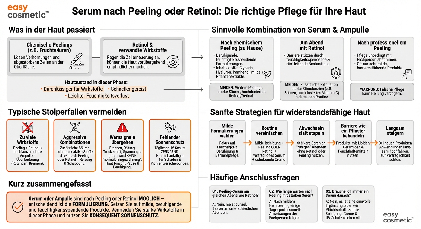 Kann ich ein Serum oder eine Ampulle nach einem chemischen Peeling oder Retinol verwenden?