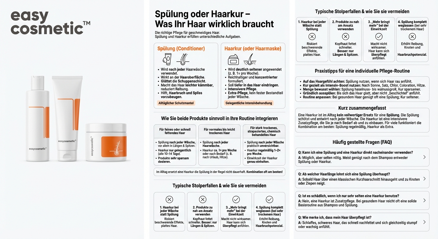 Kann ich eine Spülung durch eine Haarkur ersetzen oder sollten beide Produkte verwendet werden?