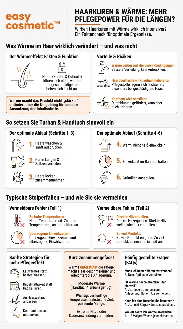 Kann ich Haarkuren und Masken mit Wärme, zum Beispiel mit einem Turban oder Handtuch, intensiver wirken lassen?