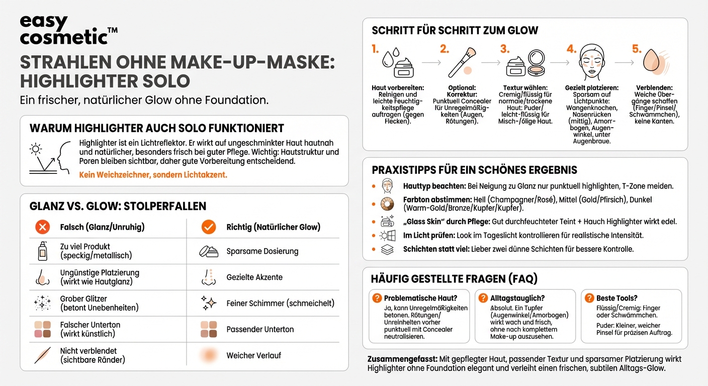 Kann ich Highlighter auch ohne Foundation tragen und wie sieht das am schönsten aus?