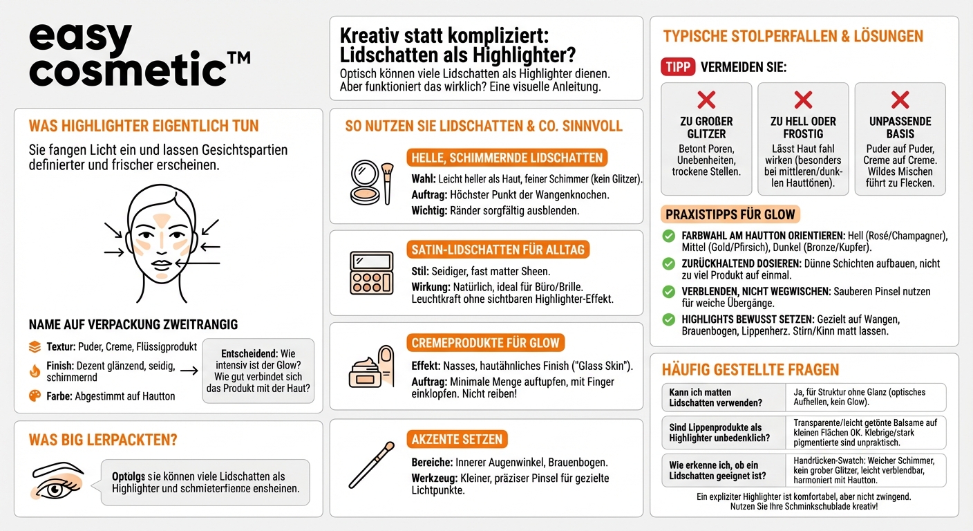 Kann ich Lidschatten oder andere Produkte als Highlighter zweckentfremden?