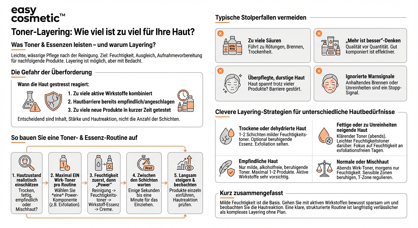 Kann ich mehrere Toner oder Essenzen übereinander schichten (Layering), ohne die Haut zu überfordern?