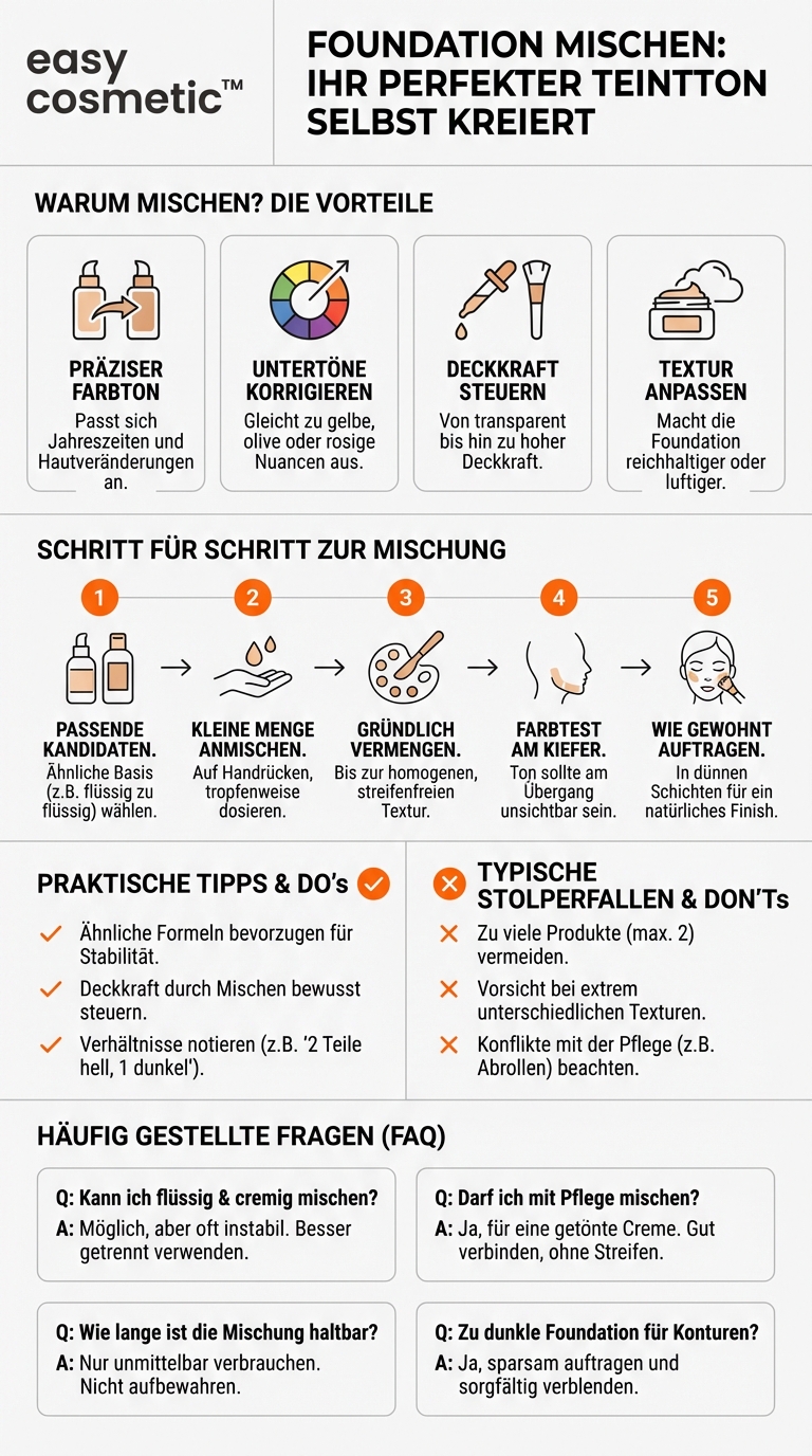 Kann ich verschiedene Foundations miteinander mischen, um Textur oder Farbe anzupassen?