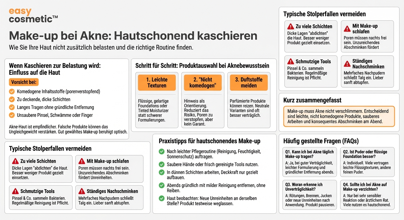 Kann Make-up Hautunreinheiten verschlimmern und wie wähle ich Produkte bei Akne aus?