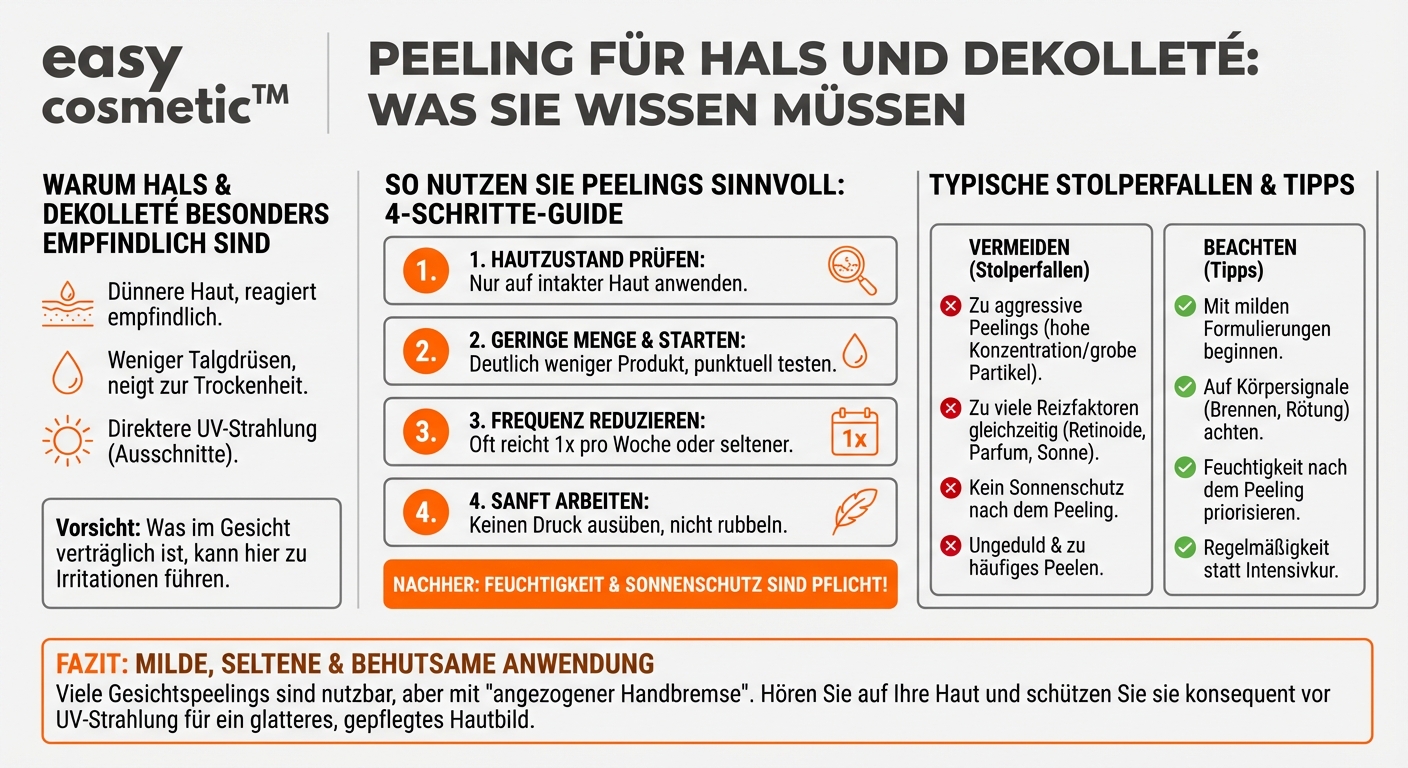 Kann man dieselben Peeling-Produkte auch am Hals und Dekolleté verwenden?