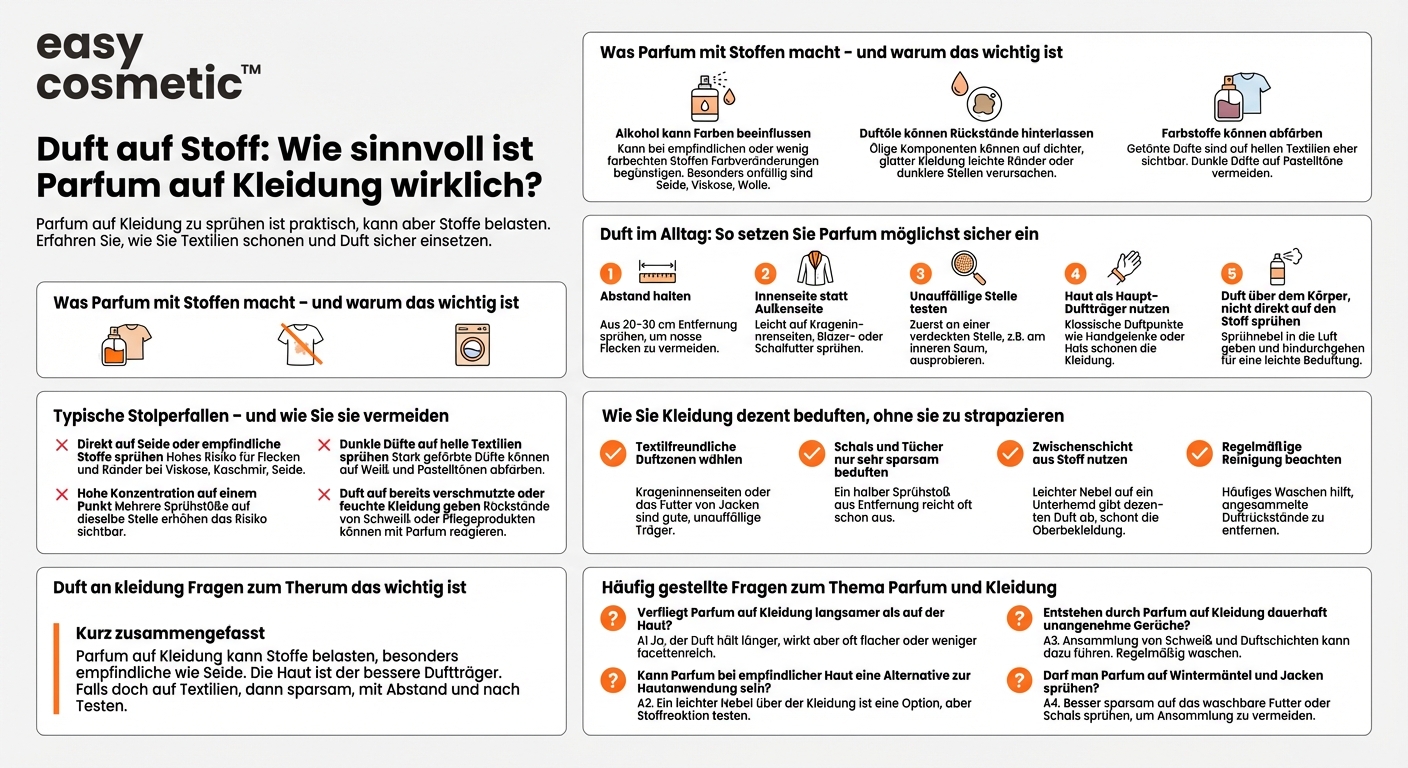 Kann man Parfum auf Kleidung sprühen oder schadet das den Stoffen?