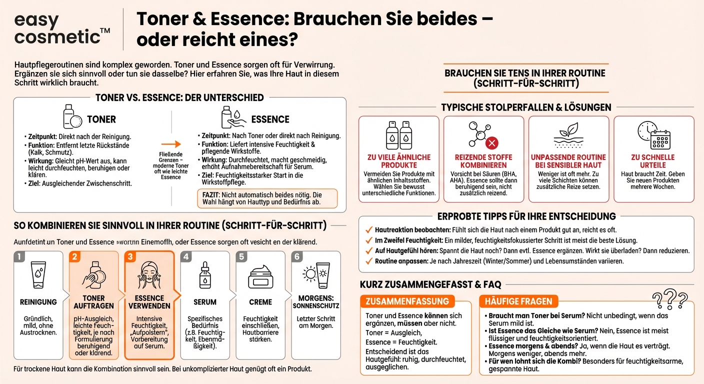 Kann man Toner und Essence miteinander kombinieren, oder ist eines davon ausreichend?
