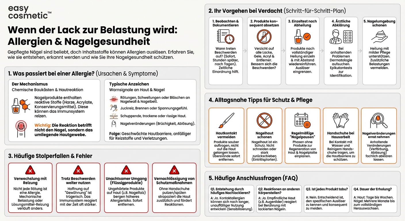 Können Allergien gegen Inhaltsstoffe in Nagelprodukten die Nagelgesundheit beeinträchtigen?