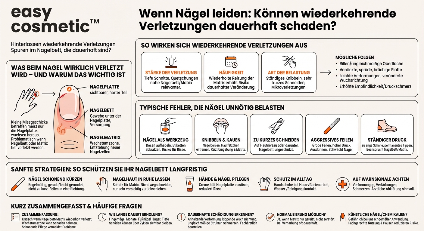 Können häufige Nagelverletzungen langfristige Schäden am Nagelbett verursachen?