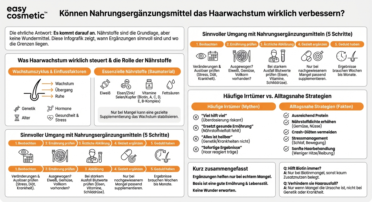 Können Nahrungsergänzungsmittel das Haarwachstum verbessern?