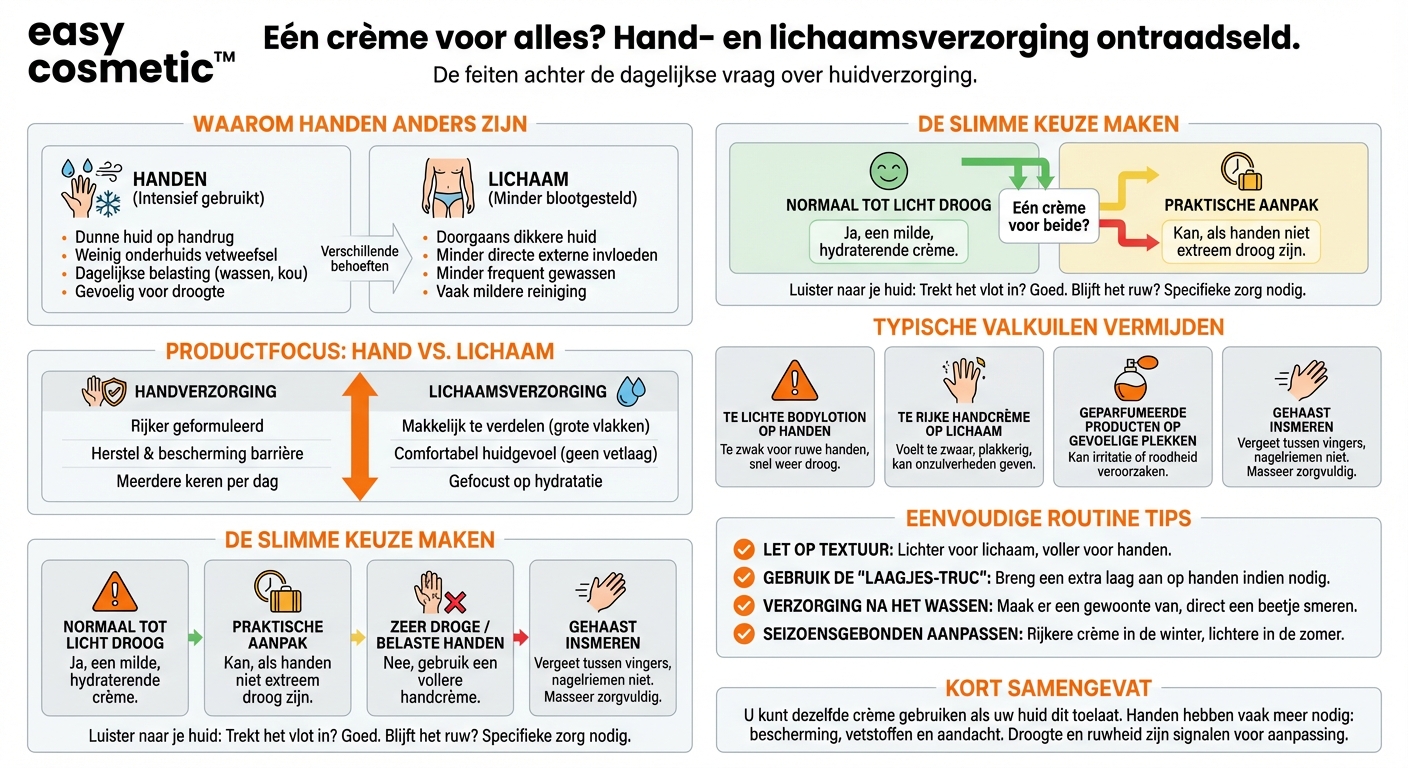 Kun je dezelfde crème voor handen en lichaam gebruiken?