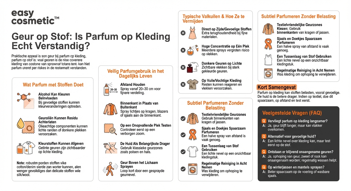 Kun je parfum op kleding sprayen of is dat schadelijk voor de stoffen?