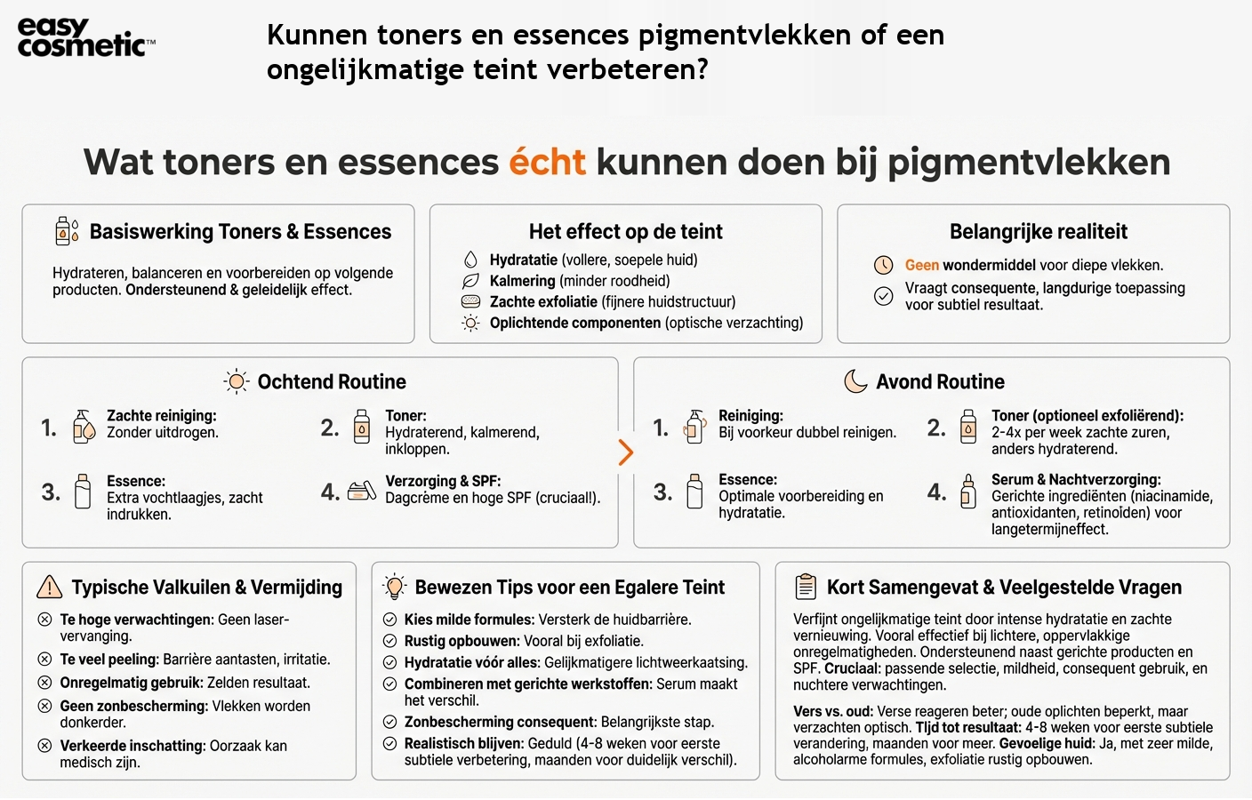 Kunnen toners en essences pigmentvlekken of een ongelijkmatige teint verbeteren?