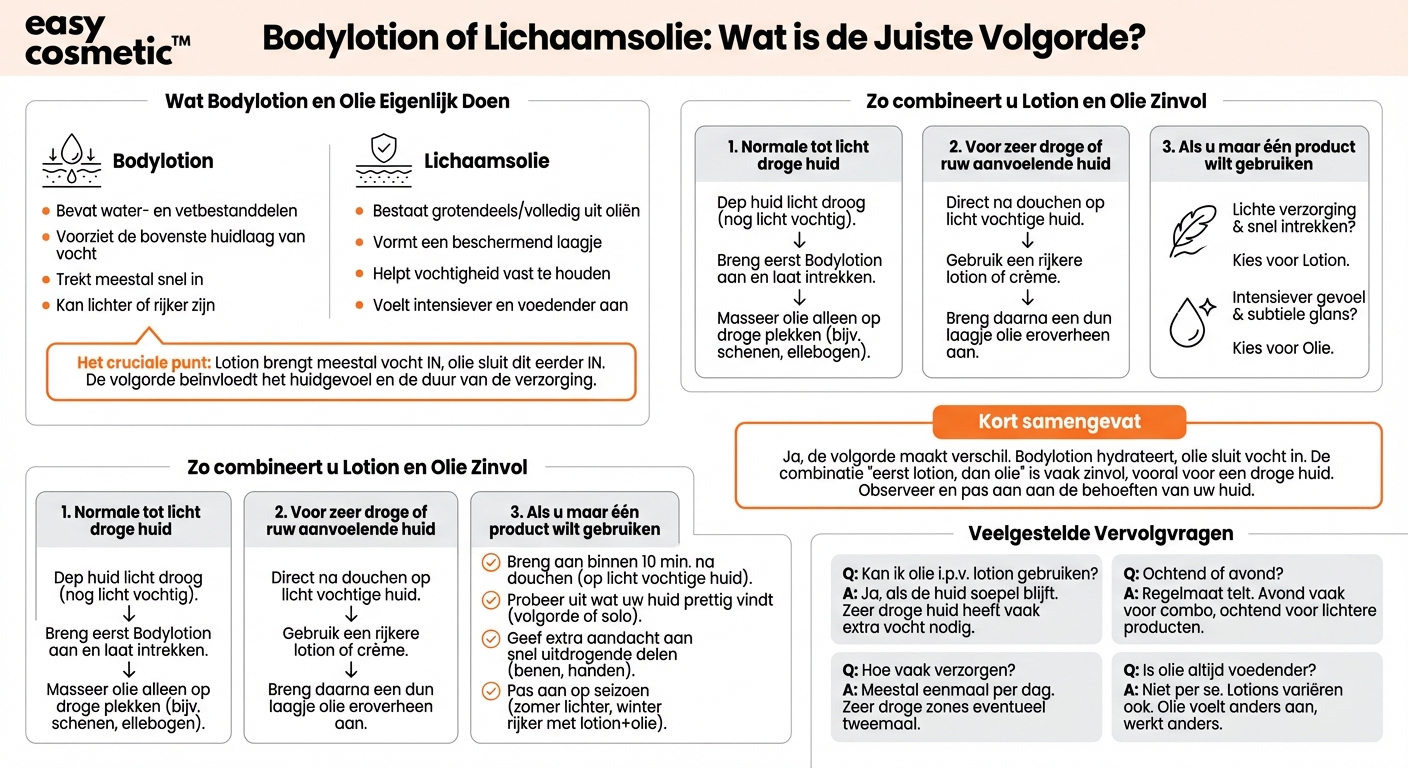 Maakt het verschil of ik van tevoren een bodylotion of olie gebruik?