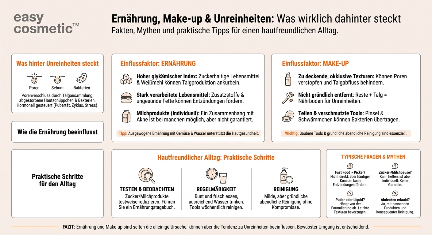 Machen bestimmte Lebensmittel oder Make-up Unreinheiten schlimmer?