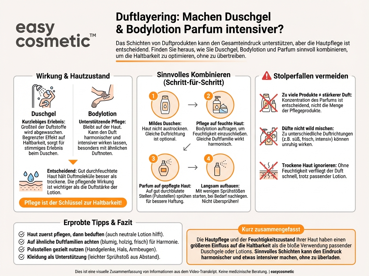 Machen passende Duschgele und Bodylotions den Duft intensiver und haltbarer?