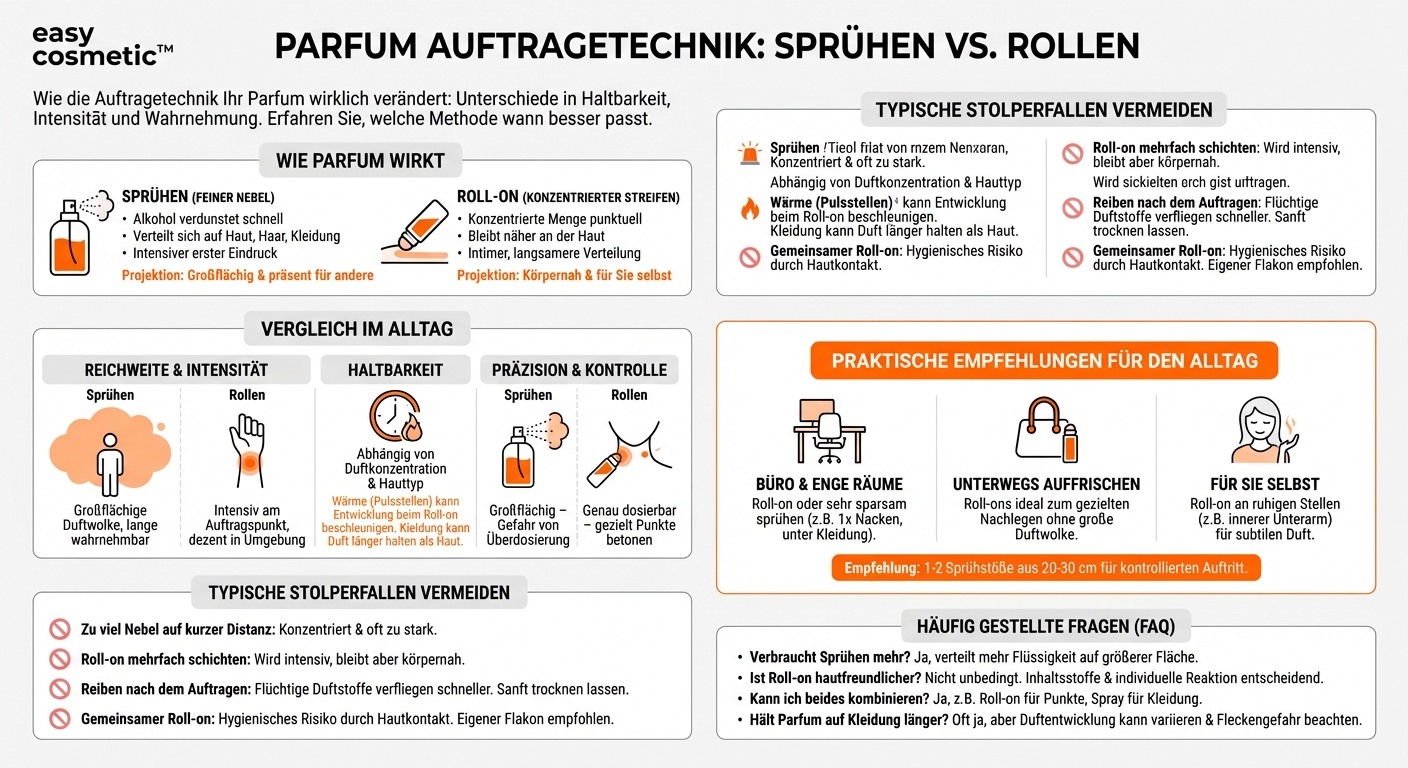 Macht es einen Unterschied, ob ein Parfum gesprüht oder aufgerollt wird?