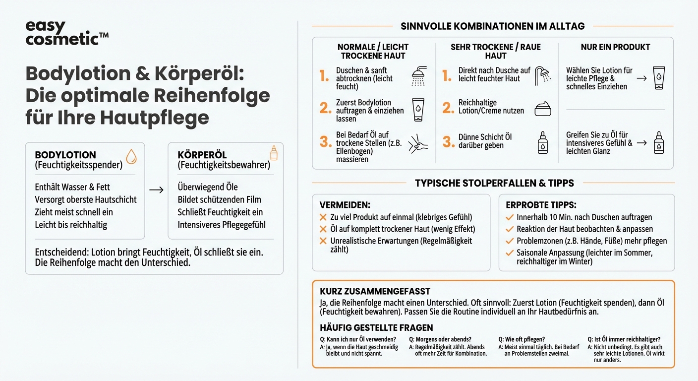 Macht es einen Unterschied, ob ich vorher eine Bodylotion oder Öl benutze?
