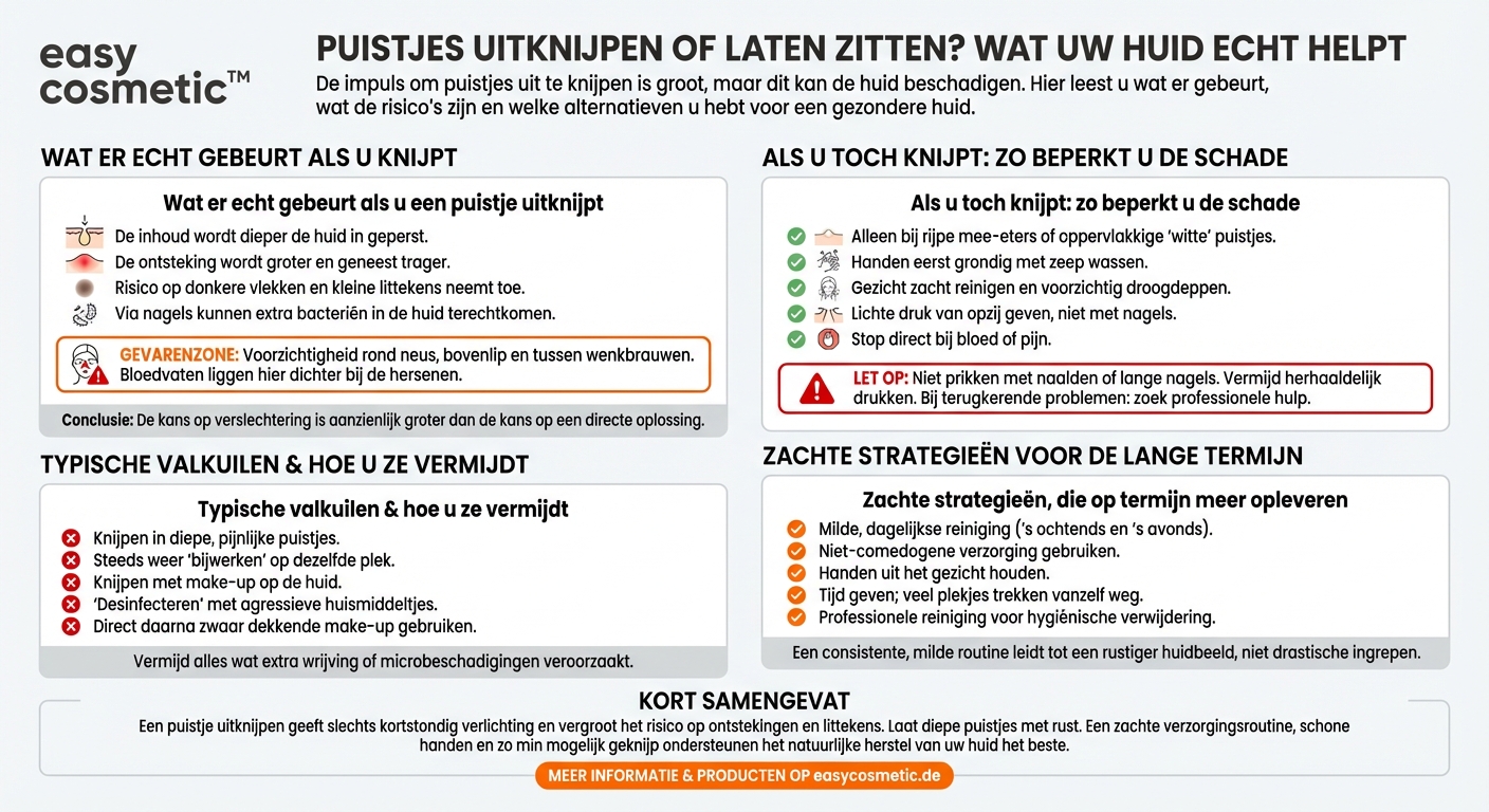 Mag ik puistjes uitknijpen of maakt dat mijn huid erger?